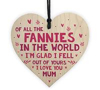 RED OCEAN Funny Mothers Day Birthday Gift For Mum Wooden Heart Daughter Son Keepsake