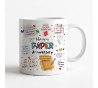 RED OCEAN Funny Mug for 1st Anniversary, Gift for Her Him, Paper Anniversary, Husband Wife Couple Romantic Present Keepsake