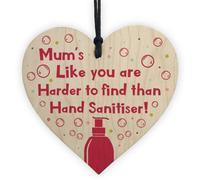 Red Ocean Funny Mum Gift Hand Sanitiser Mothers Day Gift Keepsake Birthday Gift For Mum Handmade Wooden Heart Sign