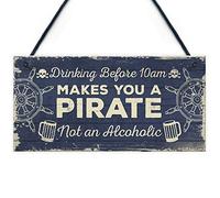 RED OCEAN Funny Nautical Home Bar Pub Man Cave Shabby Chic Plaque Beer Vodka Gin Gifts For Men