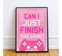 RED OCEAN Funny PINK Gaming Print For Girls Bedroom FRAMED Print Birthday Xmas Gift For Daughter (With Frame)