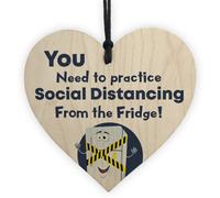 Red Ocean Funny Quarantine Lockdown Gifts Wooden Heart Sign Christmas Gift For Him Her