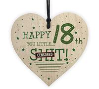 RED OCEAN Funny Rude 18th Birthday Card For Son Daughter Wooden Heart 18th Birthday Gift