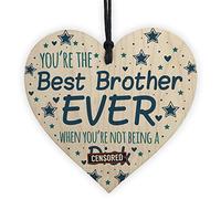 RED OCEAN Funny Rude Cheeky BROTHER Gifts For Birthday Wooden Heart Brother Birthday Gift From Sister Gifts For Him