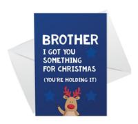 Red Ocean Funny Rude Christmas Card For Brother Offensive Xmas Card