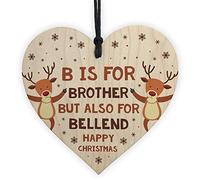 RED OCEAN Funny Rude For Brother Novelty Wooden Heart Plaque Idea From Sister