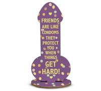 Red Ocean Funny Rude Friendship Plaque, Novelty Joke Birthday Best Friend, Joke Friend Gift For Her, Rude Gift For Bestie BFF Best Friends (Wooden Plaque Size Medium 15cm x 7.5cm)