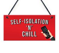 Red Ocean Funny Self Isolation Quarantine Sign Funny Gift Ideas For Birthday Novelty Man Cave Bedroom Gifts
