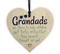 RED OCEAN Funny Sign Grandad Birthday Wooden Heart Wall Plaque Fathers Day From Grandchildren
