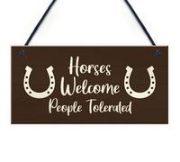 Red Ocean Funny Stable Sign Hanging Door Plaque Horse Lover Gift Horse Sign Pet Gift