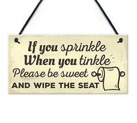 RED OCEAN Funny Toilet Bathroom Sign For Door Hanging Plaque For House Friendship Vintage Wall Gift