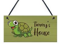 RED OCEAN Funny Tortoise Sign For Home Personalised Turtle Sign For Tank Pet Gift Turtle Lover