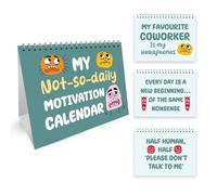 RED OCEAN Funny Un-Motivational Desk 16 Page Calendar Office Secret Santa Gifts For Colleagues Novelty Desk Accessories Colleague Birthday Gift For Men Women