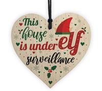 Red Ocean Funny Under Elf Surveillance Heart Home Decor Christmas Kids Decoration Accessories