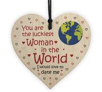 Red Ocean Funny Valentines Day Gift For Girlfriend Anniversary Gift For Her Wooden Heart Keepsake