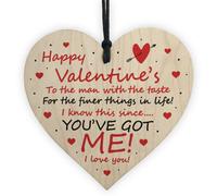 Red Ocean Funny Valentines Day Gift For Him Boyfriend Husband Wood Heart Funny Gift For Men