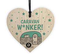 RED OCEAN Funny Wood Heart Caravan Sign - Caravan Accessories Xmas Gift