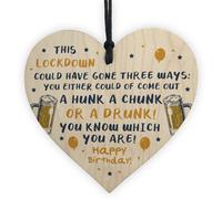Red Ocean Funy Rude Lockdown Birthday Gift For Him Her Wood Heart Gift For Friend Keepsake