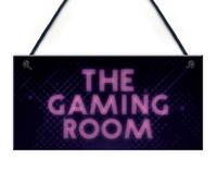 Red Ocean Gaming Room Sign Neon Effect Hanging Games Room Man Cave Bedroom Sign