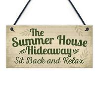 RED OCEAN Garden Sign The Summer House Novelty Plaque Garden Shed Sign Friendship Gift