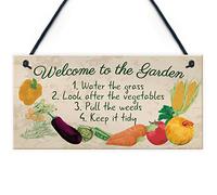 RED OCEAN Garden Sign Welcome Plaque Garden Shed Summer House Sign Gardening Nan Mum Gift