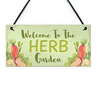 RED OCEAN Garden Signs HERB GARDEN Sign Allotment Home Veg Pots Hanging Sign Garden Lover Gift