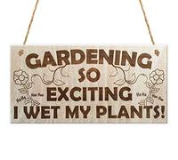 RED OCEAN Gardening So Exciting I Wet My Plants! Funny Wetting Pants Novelty Garden Plaque Gift Gardening Sign