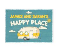 Red Ocean Gift For Caravan Personalised Caravan Sign Novelty Happy Place Sign Caravan Gift For Men Women Caravan Accessories Sign For Caravan Home Decor Plaque Christmas Birthday Gift