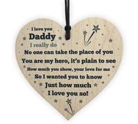 Red Ocean Gift For Daddy Wooden Heart Daddy Birthday Christmas Gift For Him From Daughter Son