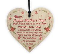 Red Ocean Gift For Mum Mothers Day Gift Lockdown Wooden Heart Thank You Gift For Her