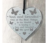 RED OCEAN Gift For Nan And Grandad Birthday Christmas Engraved Heart Thank You Grandparent Gift
