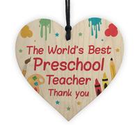 Red Ocean Gift For Preschool Teacher Wood Heart Thank You Gift Preschool Leaving Gift Keepsake