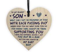 Red Ocean Gift For Son Birthday Wood Heart Son Gift From Mum Gift For Him 18Th 21St 30Th Birthday Gift For Son