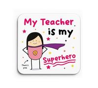 Red Ocean Gift For Teacher Coaster Thank You Gift My Superhero Teacher Appreciation To Say Thank You Gifts For Women Novelty Leaving Keepsake