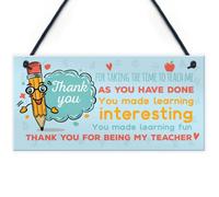 Red Ocean Gift For Teacher Thank You Teaching Assistant Nursery Leaving School Gift Sign Plaque