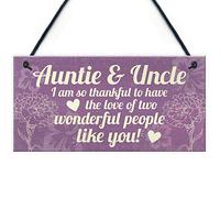 Red Ocean Gifts For Auntie Uncle Birthday Thank You Gift Hanging Plaque Shabby Chic Sign Family Keepsake