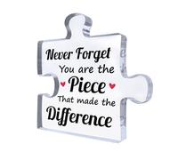 Red Ocean Gifts for Colleagues Women Friend Puzzle Piece Acrylic Plaque Teacher Leaving Gifts for Women Thank You Gifts for Colleagues Nurses Retirement Gifts for Women Men