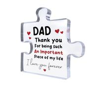 Red Ocean Gifts for Dad-Fathers Day Puzzle Plaque Gifts for Him Dad Gifts From Daughter And Son Acrylic Presents for Father's Day Best Christmas Birthday Gifts for Father