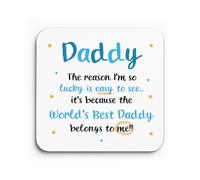 Red Ocean Gifts For Daddy DADDY COASTER Birthday Gift For Christmas From Daughter Son Gift Idea Thank You Present