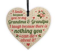 Red Ocean Gifts For Grandma Grandpa Birthday Christmas Wooden Heart Grandparent THANK YOU Gift