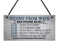 Red Ocean Gifts For Him Funny Man Cave Hiding From Wife Sign Pub Bar Plaque Birthday Gifts For Dad