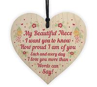 RED OCEAN Gifts For Niece Birthday Wooden Heart Gifts From Auntie Uncle