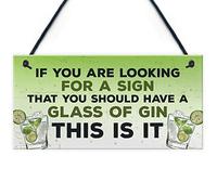 RED OCEAN Gin Bar Garden Hanging Plaque Alcohol Man Cave Vintage Gin Shed Sign Gift