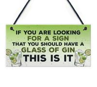 Red Ocean Gin Bar Garden Hanging Plaque Man Cave Vintage Gin Shed Sign Gift