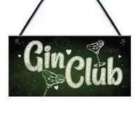 RED OCEAN Gin Club Gin & Tonic Gin Sign Garden Shed Home Bar Pub Kitchen Plaque Friendship Gift