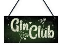 Red Ocean Gin Club Gin Tonic Gin Sign Garden Shed Home Bar Pub Kitchen Plaque Friendship Gift