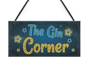 Red Ocean Gin Corner Gin Signs And Plaques Gift For Gin Lovers Women Noveltly Bar Pub Man Cave Accessories Gin Gifts