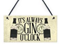 Red Ocean Gin O'clock Friend House Warming Birthday Gift Plaque Garden Kitchen Gin Tonic Sign
