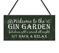 RED OCEAN Gin Signs Garden Shed Bar Pub Plaque Gin & Tonic Funny Alcohol Sign Party Friendship Gift