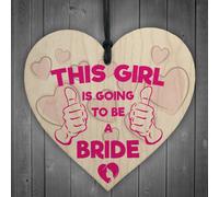 Red Ocean Girl Is Going To Be A Bride Wedding Wood Hanging Heart Gift Sign